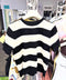 Knitted Round Neck Stripes Tops